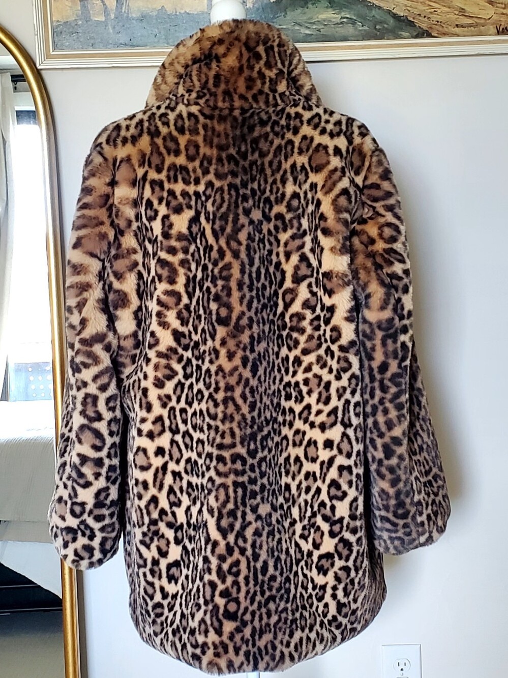 Donna Salyers Fabulous Furs, Leopard Faux Fur Le Mink Jacket Coat Large LIKE NEW - Picture 7 of 14